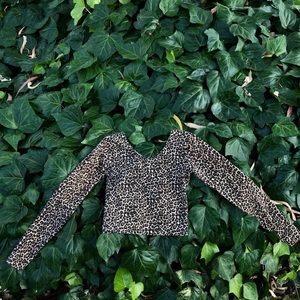 American Apparel Leopard Print Crop Top